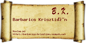 Barbarics Krisztián névjegykártya