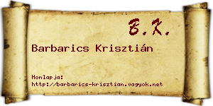 Barbarics Krisztián névjegykártya