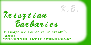 krisztian barbarics business card